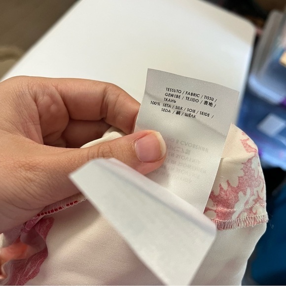 Stella McCartney Fiona Perennial Floral Silk Skirt Cream Red IT 44 US 10 Y - Picture 11 of 12